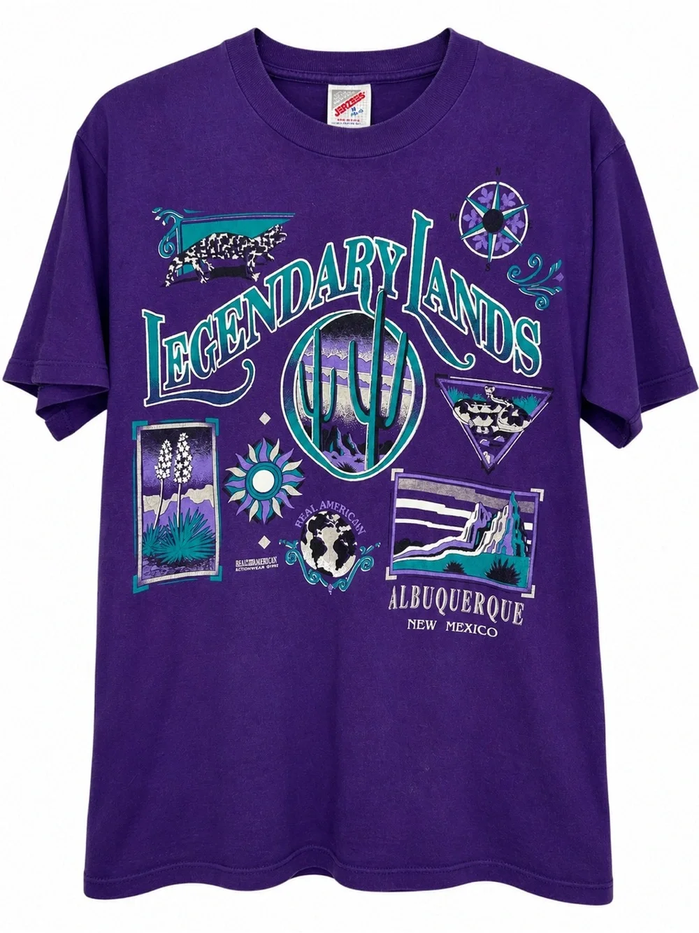 Vintage 1992 Jerzees Legendary Lands Albuquerque T Shirt M Purple Southwestern